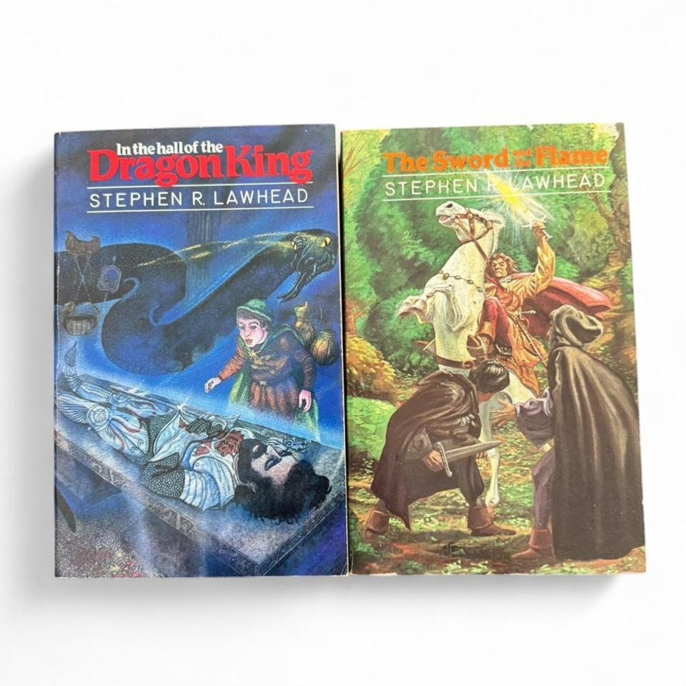 Stephen R. Lawhead fantasy book set vintage paperback books